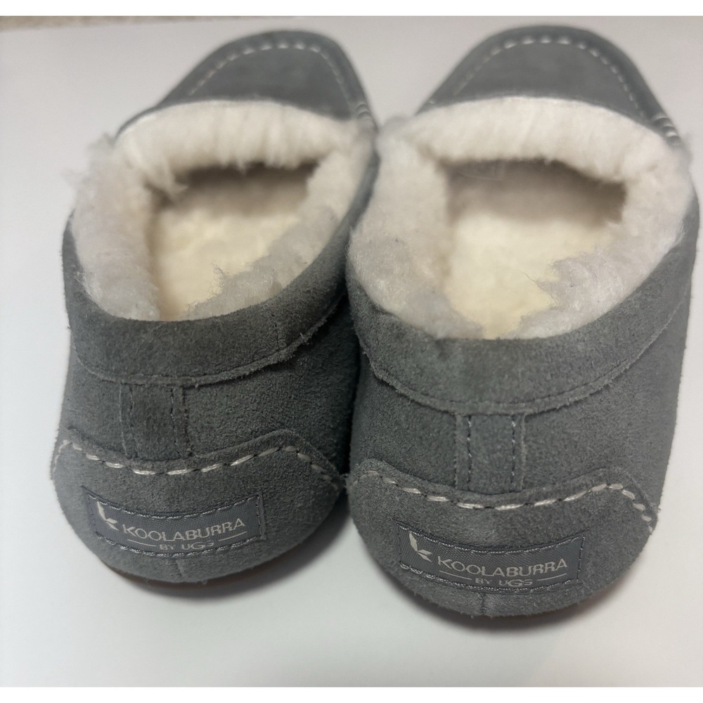Koolaburra by UGG Lezly Wild Dove Gray Womens Suede Faux Fur Moccasin Slippers 6 - Picture 3 of 5